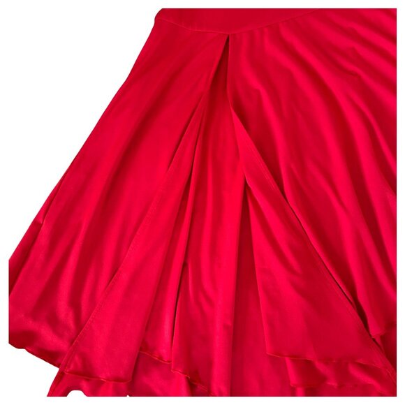 NWT Superdown Jaqualina Vibrant Red Asymmetrical Midi Skirt S Statement Skirt - Picture 4 of 10
